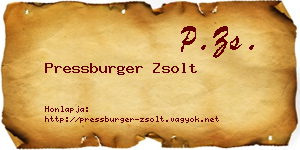 Pressburger Zsolt névjegykártya